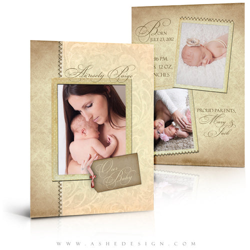 A Stitch In Time Birth Announcement Template