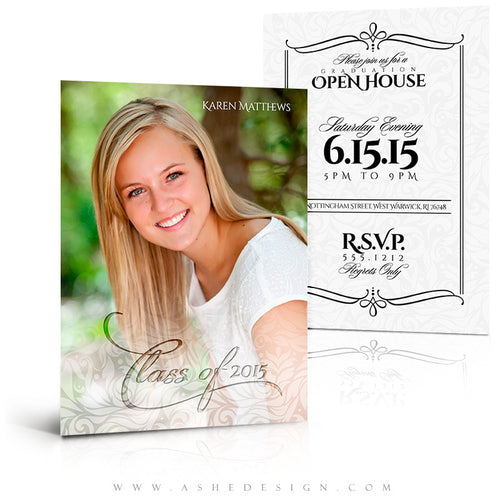 5x7 Flat Graduation Invitation - A Touch Of Class